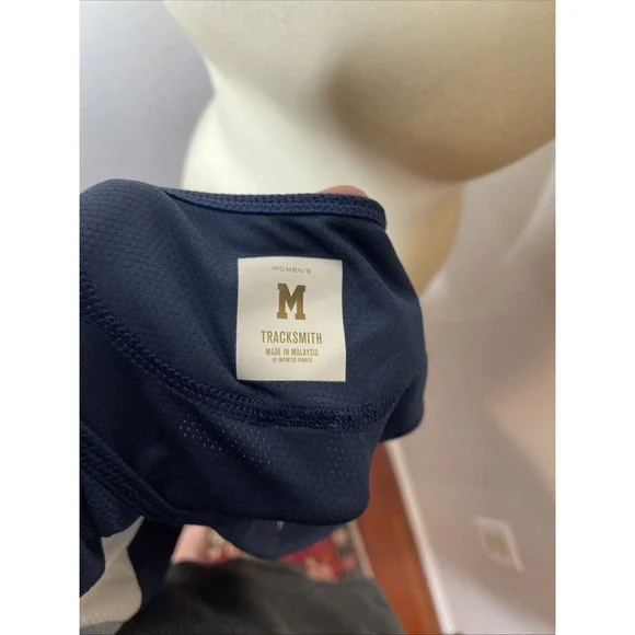 Womens Tracksmith Van Cortlandt Singlet Navy Ivory Tank Medium M - Picture 9 of 10